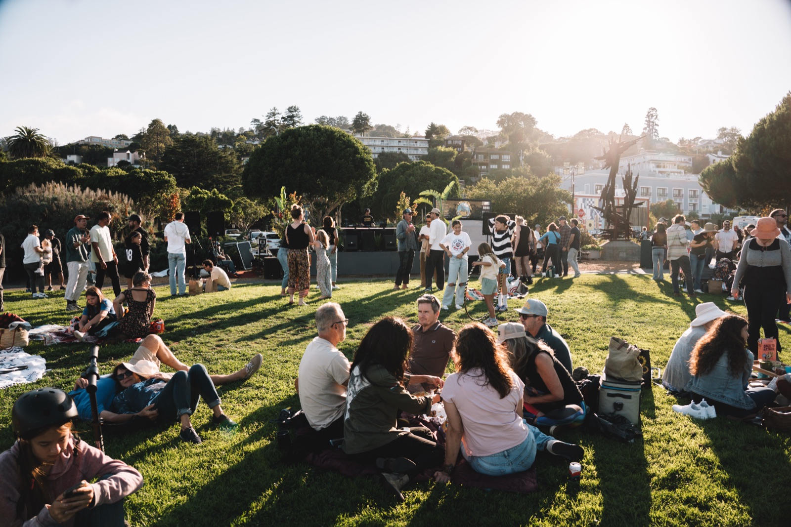 The crowd on the grass at golden hour, DJs by the Bay 2025