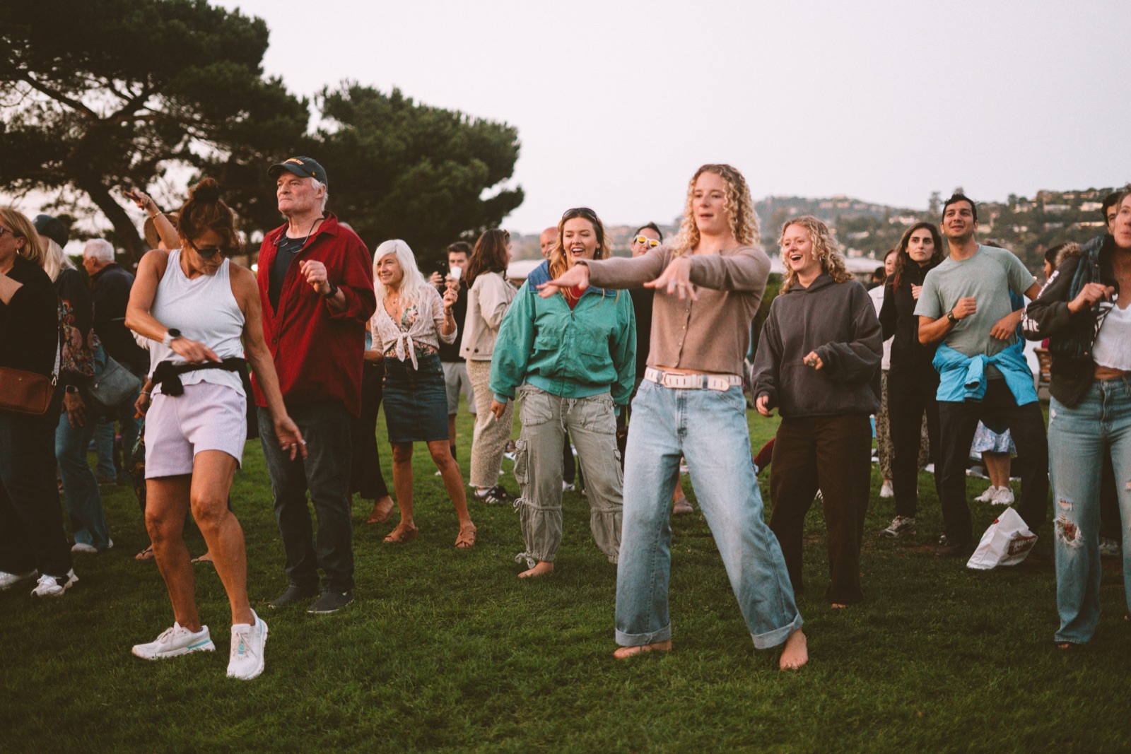 The crowd dancing at golden hour, DJs by the Bay 2025